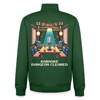 Karaoke Dungeon Cleared | Top Tokyo Nightlife - Unisex Organic Zip Sweatshirt by Stanley/Stella - bottle green - Back - AI Model Male 185 dark (185cm)