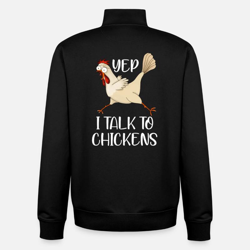 I Talk to Chicken - Unisex Organic Zip Sweatshirt by Stanley/Stella - black