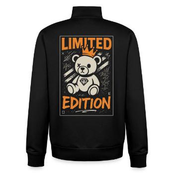 Couronne d’ours en peluche en édition limitée - Sweat zippé unisexe en coton bio Stanley/Stella - noir - Dos - AI Model Male 185 light (185cm)