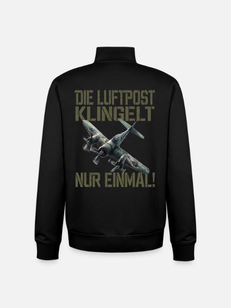 Airmail only rings once Plane - Unisex Organic Zip Sweatshirt by Stanley/Stella - black