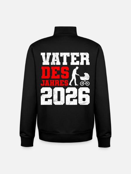 Paternité PÈRE DE L’ANNÉE 2026 DRÔLE - Sweat zippé unisexe en coton bio Stanley/Stella - noir