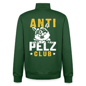 Protection des animaux CLUB ANTI FOURRURE Anti Fourrure Drôle - Sweat zippé unisexe en coton bio Stanley/Stella - vert bouteille - Dos - AI Model Male 185 dark (185cm)