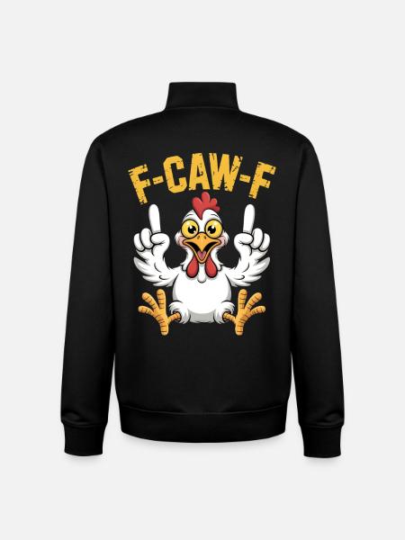 FCAW-F Rooster Cartoon - Unisex Organic Zip Sweatshirt by Stanley/Stella - black