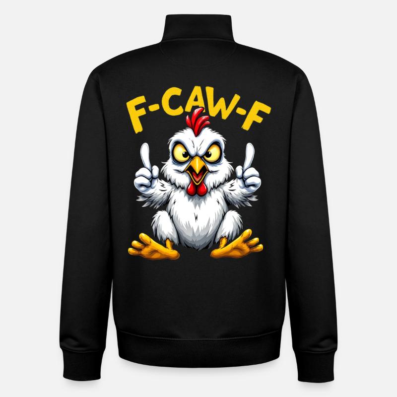 Poulet combattant F-C-A-W-F Dessin animé - Sweat zippé unisexe en coton bio Stanley/Stella - noir