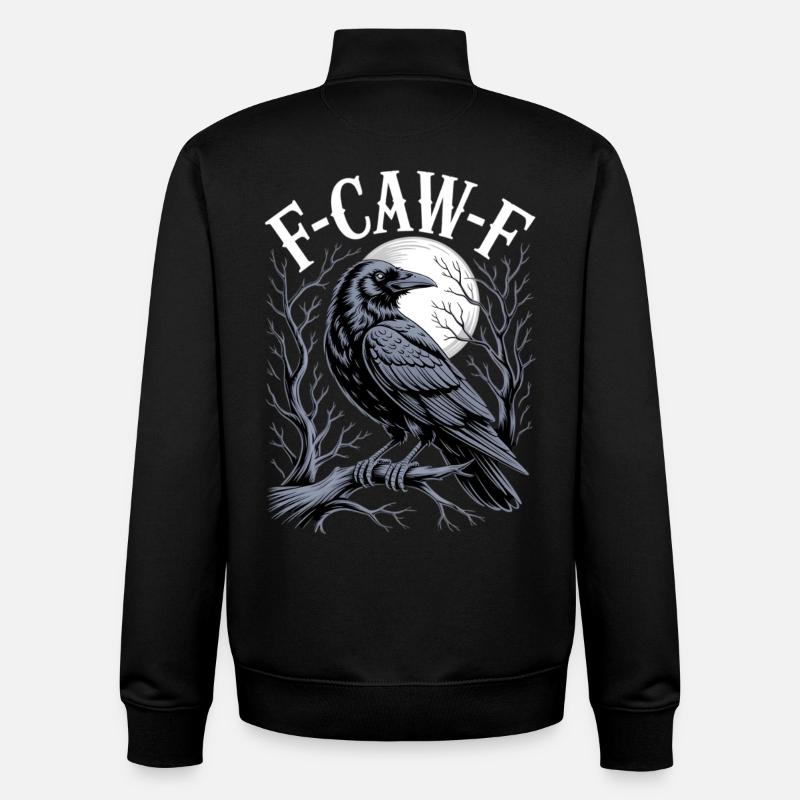 Raven Moon Gothic Emblem - Unisex Organic Zip Sweatshirt by Stanley/Stella - black