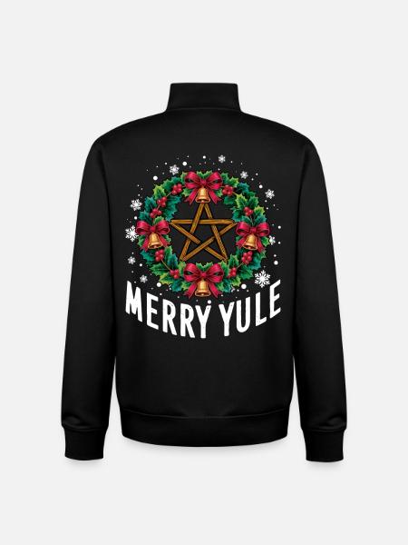 Merry Yule Yuletide Season Christmas - Unisex Organic Zip Sweatshirt by Stanley/Stella - black