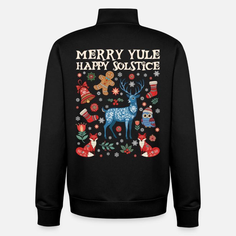 Joyeux Noël Joyeux Noël - Sweat zippé unisexe en coton bio Stanley/Stella - noir
