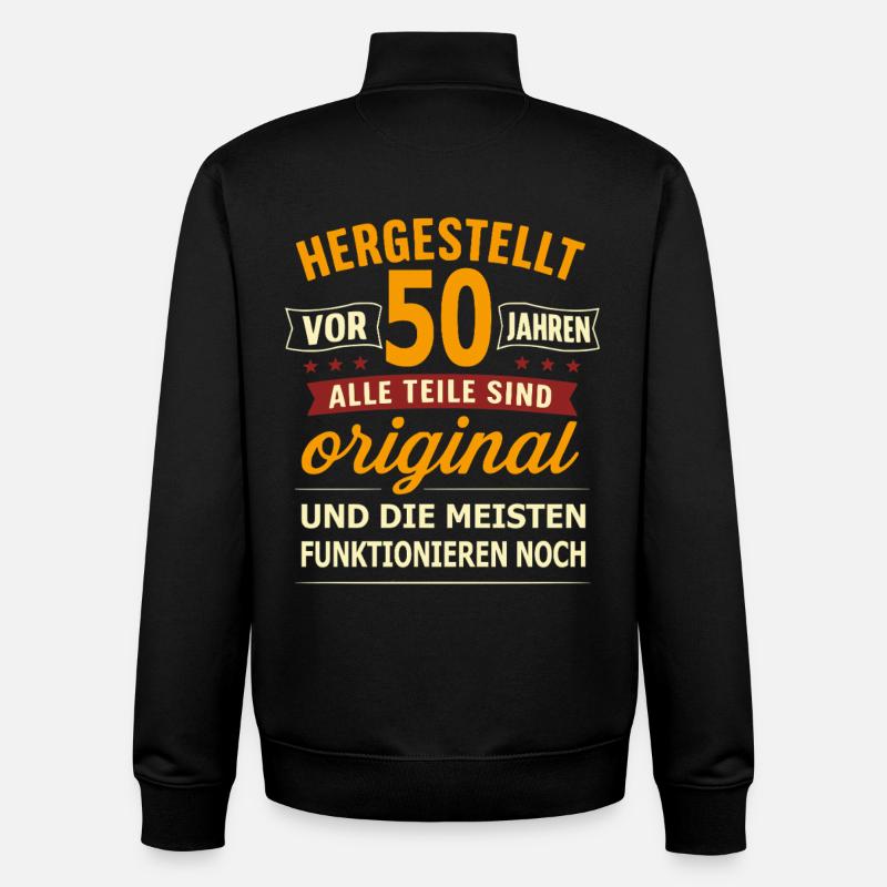50e anniversaire Parties originales 1975 - Sweat zippé unisexe en coton bio Stanley/Stella - noir