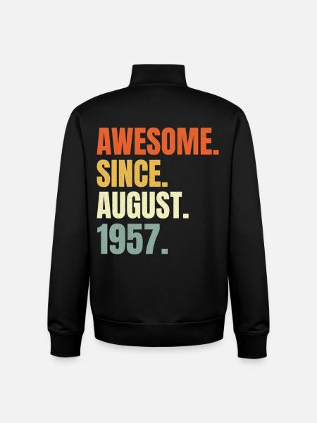 awesome since august 1957 birthday - Unisex Organic Zip Sweatshirt von Stanley/Stella - Schwarz