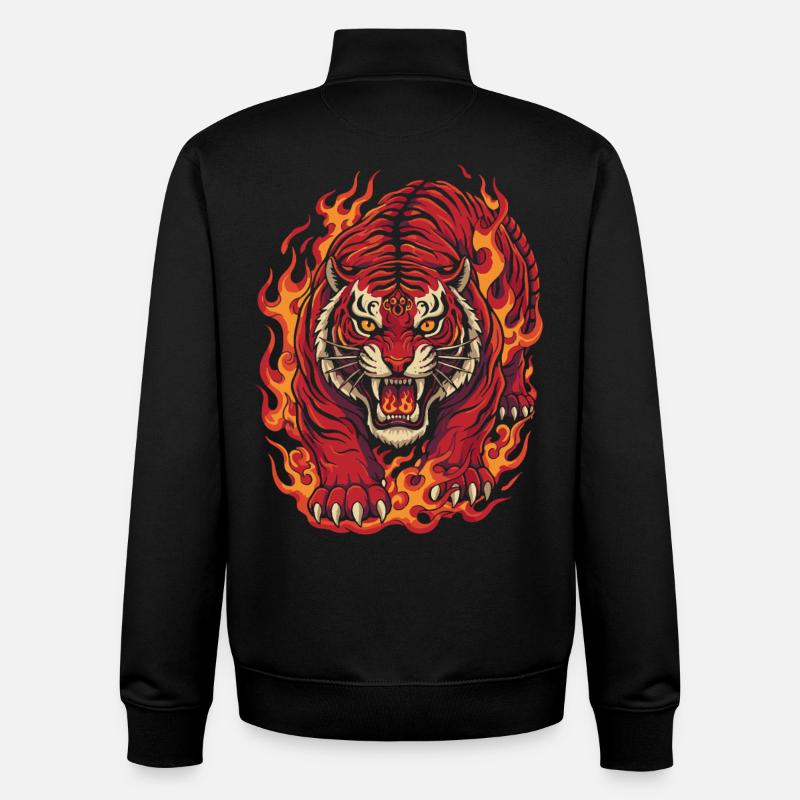 Feuertiger-Geist-Design - Unisex Organic Zip Sweatshirt von Stanley/Stella - Schwarz