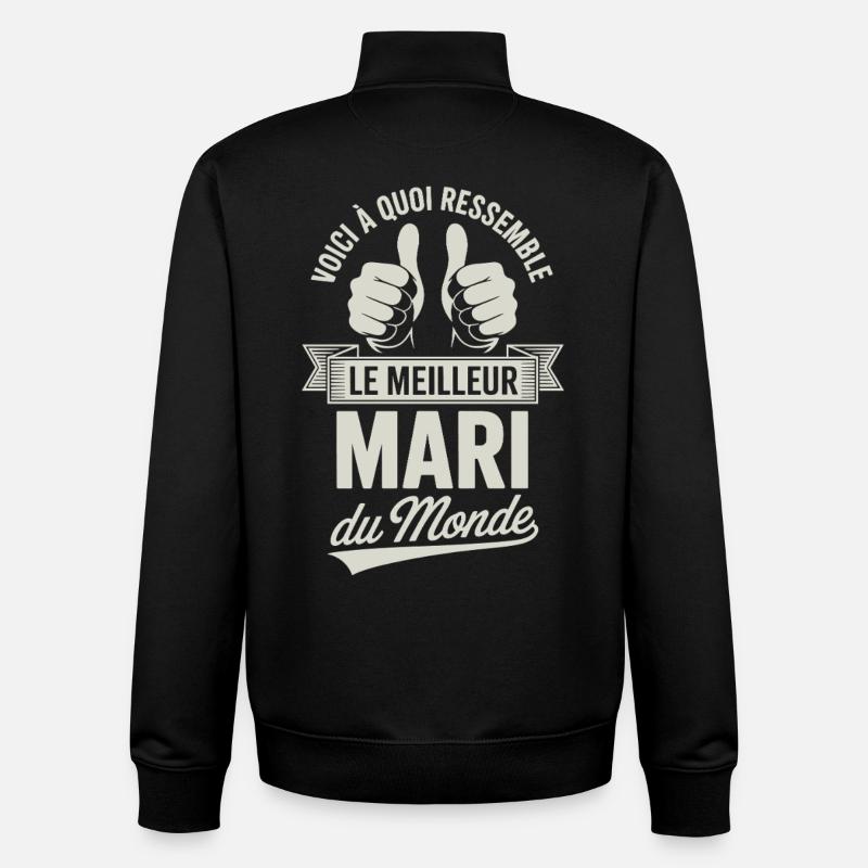 World's Best Husband Gift - Unisex Organic Zip Sweatshirt by Stanley/Stella - black