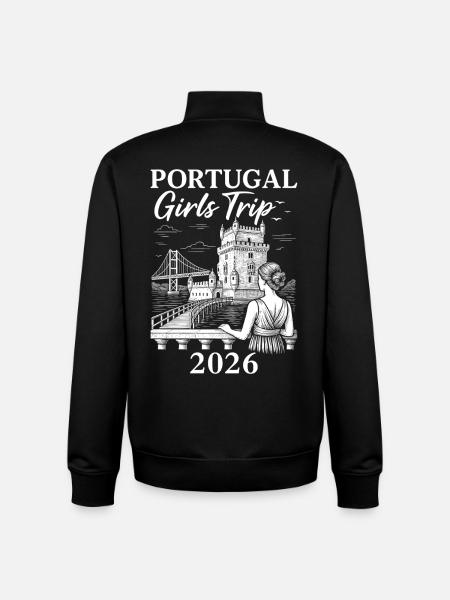Portugal Mädelsreise 2026 - Unisex Organic Zip Sweatshirt von Stanley/Stella - Schwarz