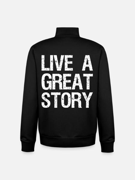 live a great story - Unisex Organic Zip Sweatshirt von Stanley/Stella - Schwarz
