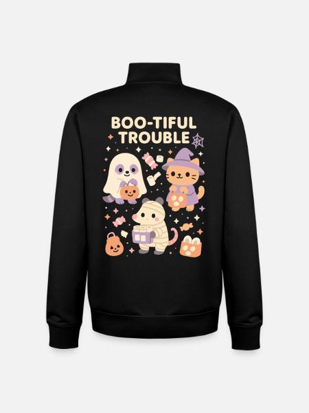 Boo-Tiful Trouble Halloween Costume Fun - Unisex Organic Zip Sweatshirt by Stanley/Stella - black