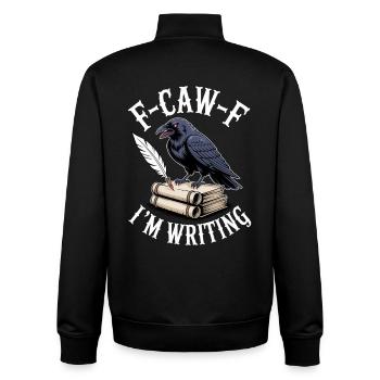 Raven quill and scrolls - Unisex Organic Zip Sweatshirt by Stanley/Stella - black - Back - AI Model Male 185 light (185cm)