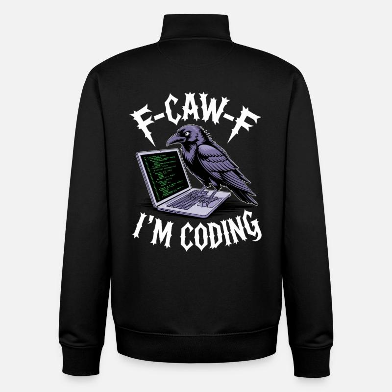 F-Caw-F Je code - Sweat zippé unisexe en coton bio Stanley/Stella - noir
