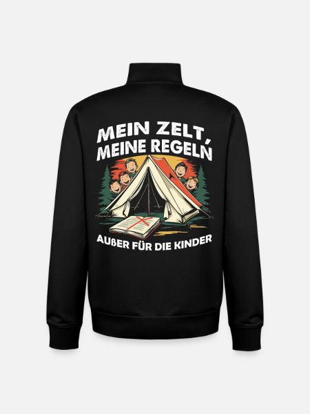 Mein Zelt Meine Regeln Kindercamp - Unisex Organic Zip Sweatshirt von Stanley/Stella - Schwarz
