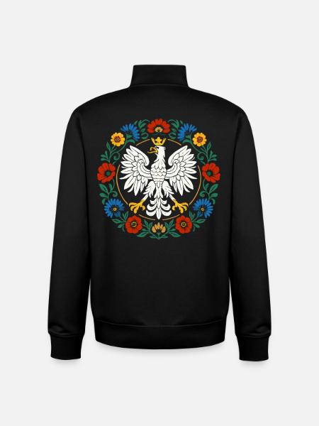 Polnischer Adler Volksemblem mit Blumen - Unisex Organic Zip Sweatshirt von Stanley/Stella - Schwarz