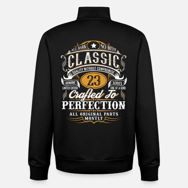 23e anniversaire - Sweat zippé unisexe en coton bio Stanley/Stella - noir