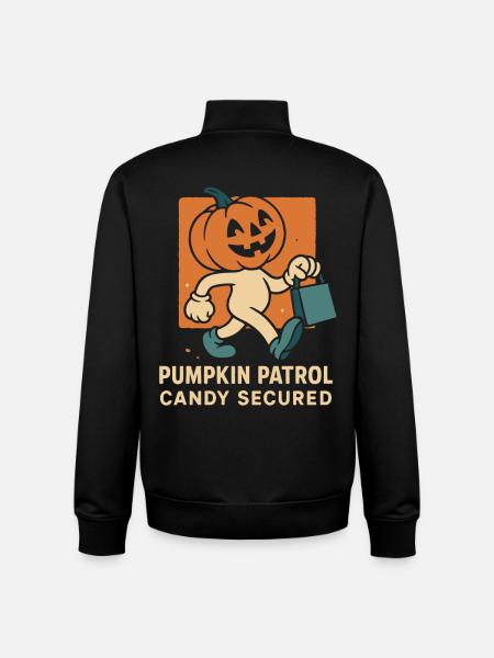 Pumpkin Patrol Candy Secured Funny Halloween - Unisex Organic Zip Sweatshirt by Stanley/Stella - black