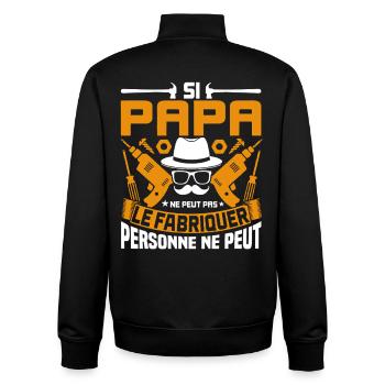 If Daddy Can't Make It DIY Humor - Unisex Organic Zip Sweatshirt by Stanley/Stella - black - Back - AI Model Male 185 light (185cm)