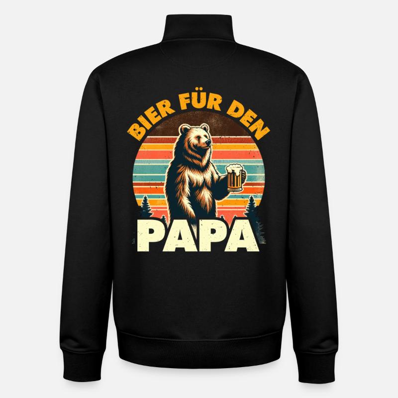 Father-to-be BEER FOR DAD Funny - Unisex Organic Zip Sweatshirt by Stanley/Stella - black