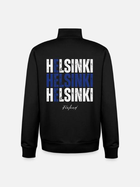 Helsinki Finlande, un souvenir d’Helsinki - Sweat zippé unisexe en coton bio Stanley/Stella - noir