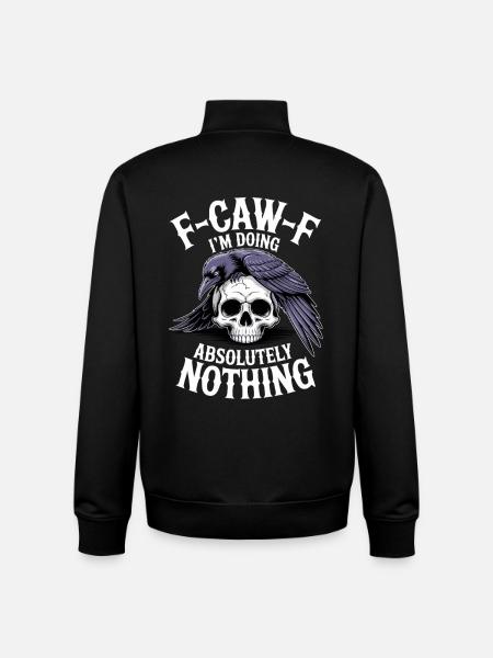 F-GAW-F Absolutely Nothing Skull Raven - Unisex Organic Zip Sweatshirt by Stanley/Stella - black