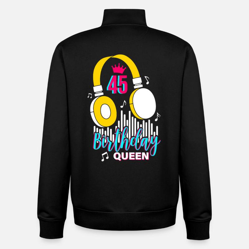 Anniversaire Reine 45e anniversaire - Sweat zippé unisexe en coton bio Stanley/Stella - noir