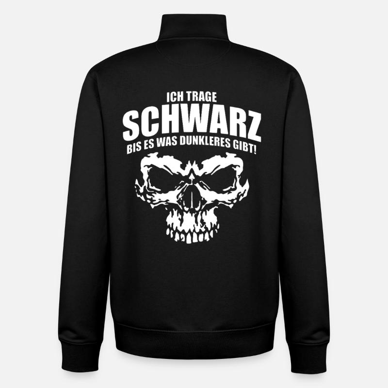 Crâne noir à plus foncé - Sweat zippé unisexe en coton bio Stanley/Stella - noir