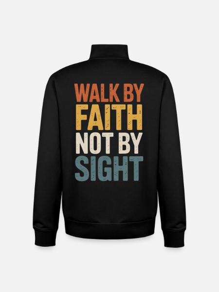 walk by faith not by sight - Unisex Organic Zip Sweatshirt by Stanley/Stella - black