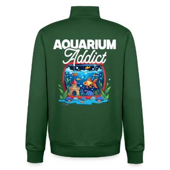 Fischzüchter Aquarianer Fischzucht Aquarium Addict - Unisex Organic Zip Sweatshirt von Stanley/Stella - Flaschengrün - Hinten - AI Model Male 185 dark (185cm)