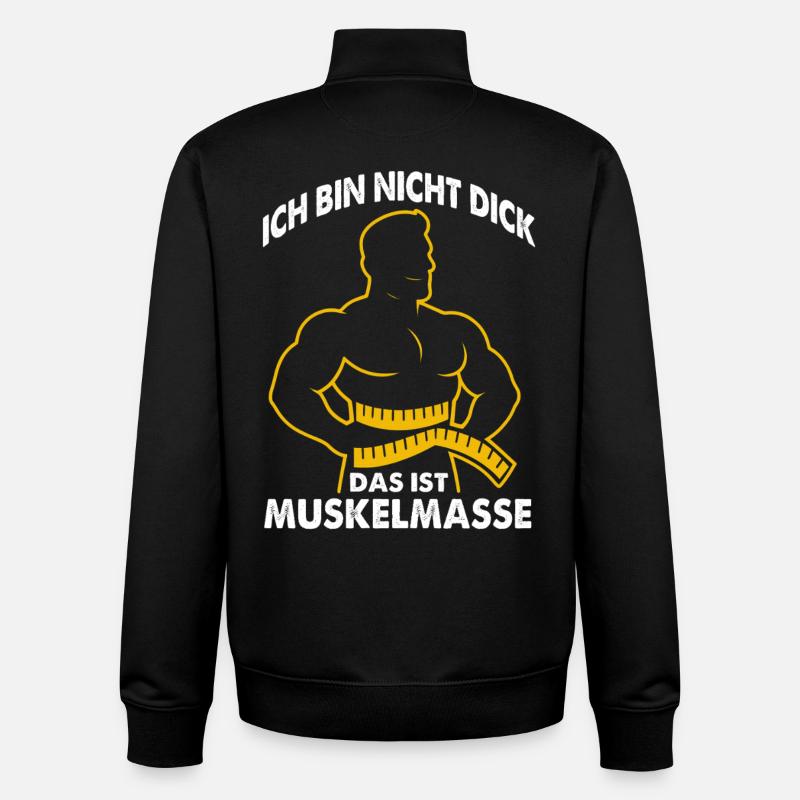 Muscles instead of mass saying - Unisex Organic Zip Sweatshirt by Stanley/Stella - black
