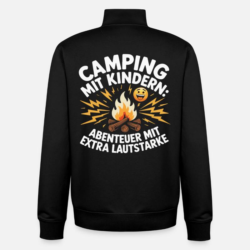 Camping avec des enfants Adventure Loud - Sweat zippé unisexe en coton bio Stanley/Stella - noir