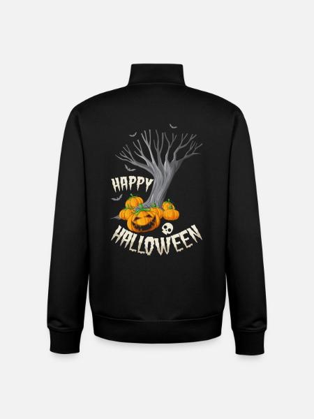 Halloween Jack-o-Lanterns Farm - Unisex Organic Zip Sweatshirt by Stanley/Stella - black