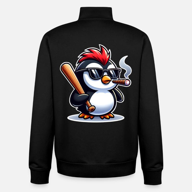 Pinguin  - Unisex Organic Zip Sweatshirt von Stanley/Stella - Schwarz