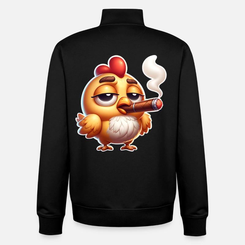 Chicken Cigar - Unisex Organic Zip Sweatshirt by Stanley/Stella - black