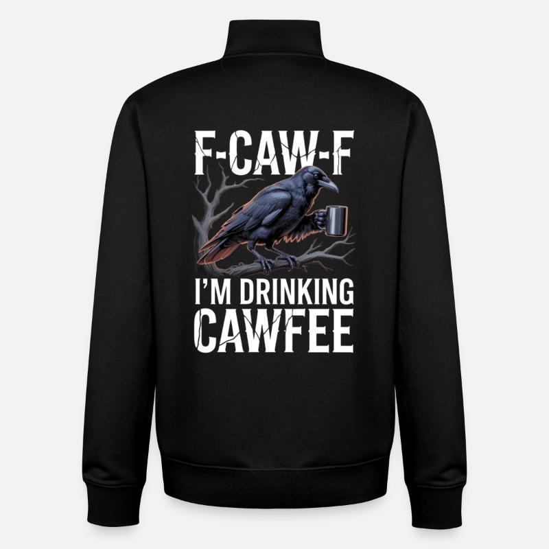 Dicton Crow Coffee - Sweat zippé unisexe en coton bio Stanley/Stella - noir