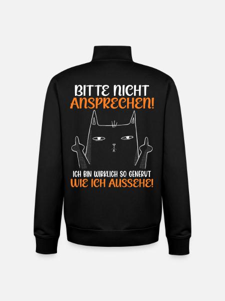 Malle BITTE NICHT ANSPRECHEN Lustiges - Unisex Organic Zip Sweatshirt von Stanley/Stella - Schwarz