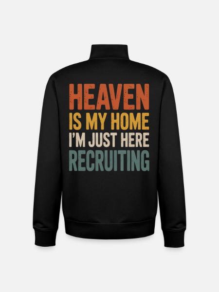 Heaven is my home Recruiting - Unisex Organic Zip Sweatshirt by Stanley/Stella - black