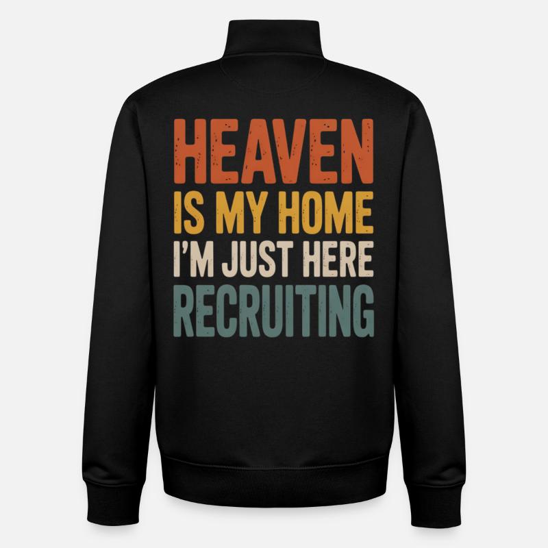 Le ciel est ma maison Recrutement - Sweat zippé unisexe en coton bio Stanley/Stella - noir