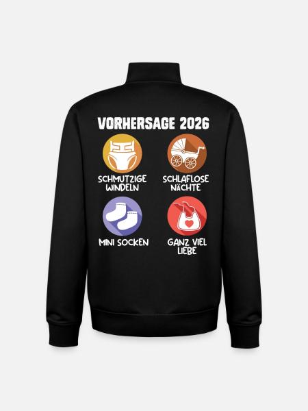 Soon Mom PREDICTION 2026 Funny - Unisex Organic Zip Sweatshirt by Stanley/Stella - black
