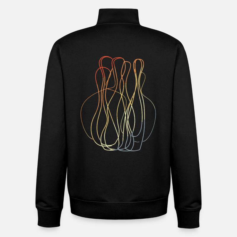 Quilles de bowling look rétro - Sweat zippé unisexe en coton bio Stanley/Stella - noir