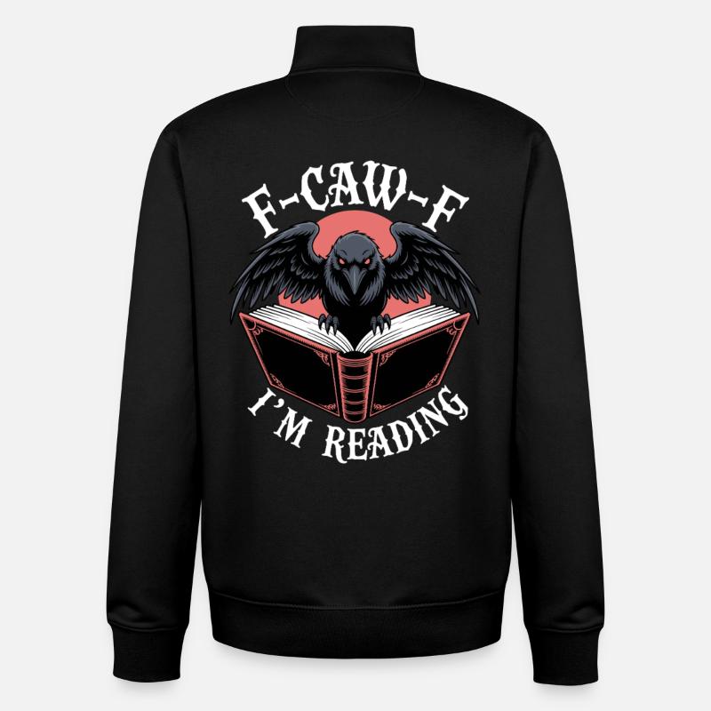 Rabe über Buch Lesen Motiv - Unisex Organic Zip Sweatshirt von Stanley/Stella - Schwarz