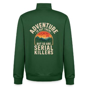 L’aventure est là-bas Tueurs en série True Crime - Sweat zippé unisexe en coton bio Stanley/Stella - vert bouteille - Dos - AI Model Male 185 dark (185cm)