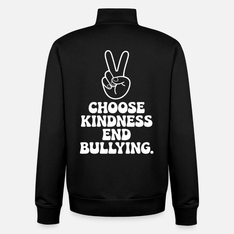 Choose Kindness End Bullying - Unisex Organic Zip Sweatshirt by Stanley/Stella - black