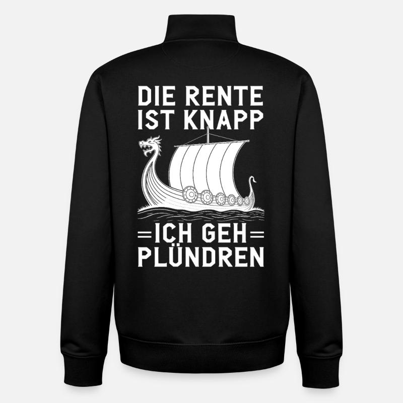Rente Knapp Wikinger Plünderer - Unisex Organic Zip Sweatshirt von Stanley/Stella - Schwarz