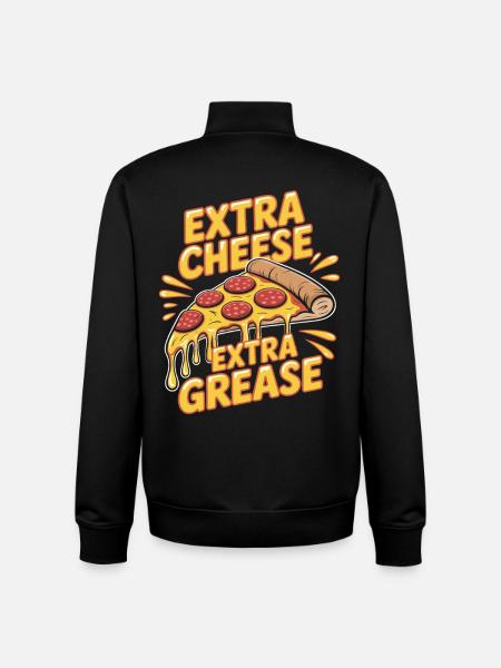 Pizza Foodie Extra Cheese Extra Fat Enjoyment for - Unisex Organic Zip Sweatshirt by Stanley/Stella - black