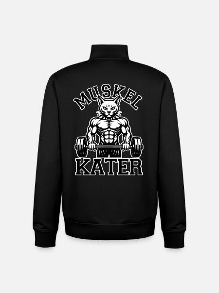 Muscle soreness - cat - saying - Unisex Organic Zip Sweatshirt by Stanley/Stella - black
