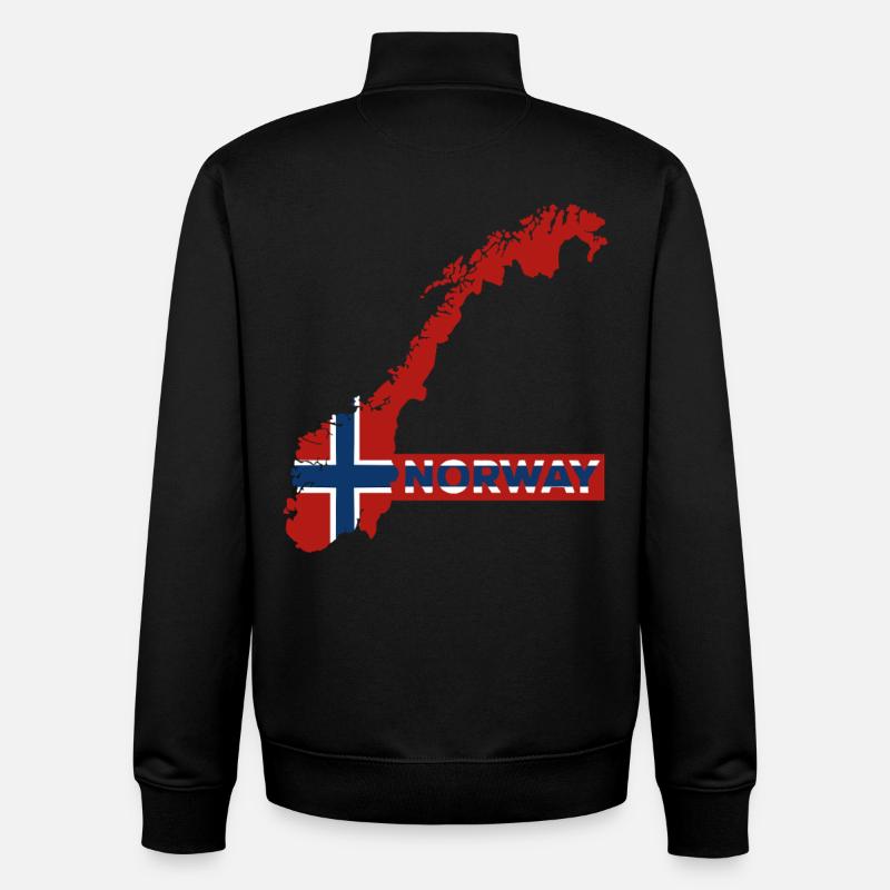 Norvège Vacances Nature Cadeau - Sweat zippé unisexe en coton bio Stanley/Stella - noir